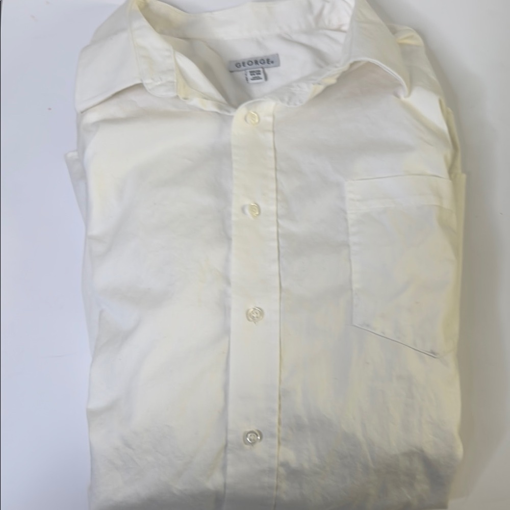 George Men's Cream Dress Shirt